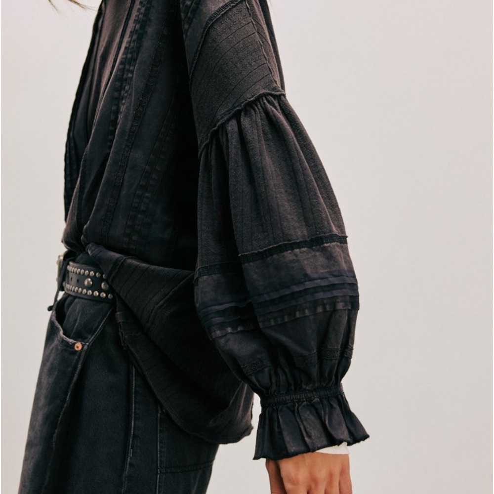 Free People Black Long Sleeve Top - Picture 3 of 7
